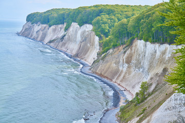 White chalk cliffs in Jasmund National Park, Rugen Island, Germany
