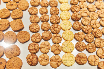 Handmade small cookies. Banquet table. Catering