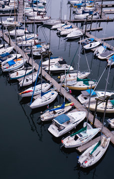 boats at parallel piers