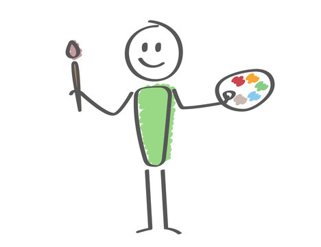 Stick Figure - painter artist man