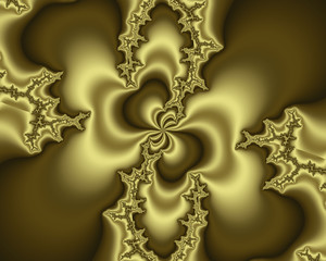 Gold fractal flower elegant texture, abstract background