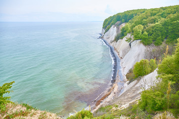 Fototapeta premium White chalk cliffs in Jasmund National Park, Rugen Island, Germany