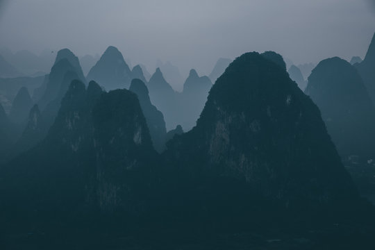 hills at night