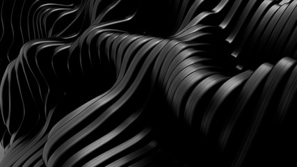 Black background with lines. 3d illustration, 3d rendering.
