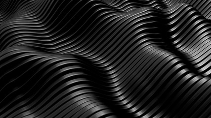 Black background with lines. 3d illustration, 3d rendering.