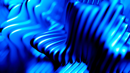Blue background with lines. 3d illustration, 3d rendering.