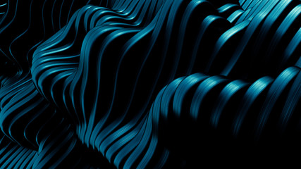 Blue background with lines. 3d illustration, 3d rendering.