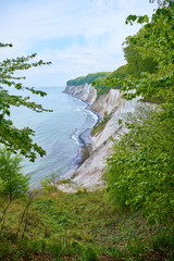 White chalk cliffs in Jasmund National Park, Rugen Island, Germany