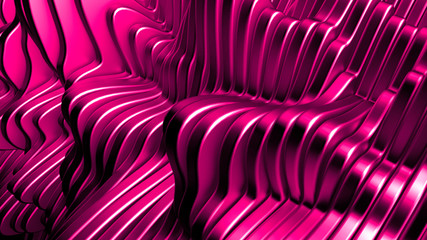 Pink background with lines. 3d illustration, 3d rendering.
