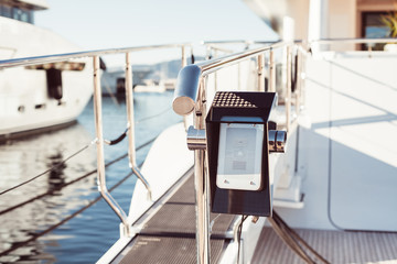 Intercom system on modern yacht entry
