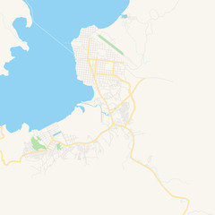 Empty vector map of Puerto Barrios, Izabal, Guatemala