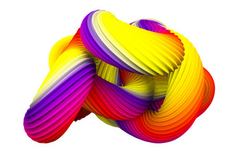 Abstract rainbow shape. 3d illustration, 3d rendering.