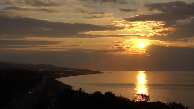 Sunrise in Mataro, Barcelona. Timelapse