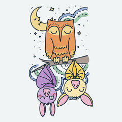 Cute cartoon animal. Vector clip art illustration for children design, cards, prints, coloring books