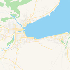 Fototapeta na wymiar Empty vector map of Matanzas, Matanzas, Cuba