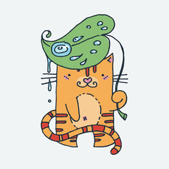 Cute cartoon animal. Vector clip art illustration for children design, cards, prints, coloring books
