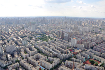 Shenyang City Skyline Aerial view, Liaoning Province, China. Shenyang is the largest city in Northeast China (Manchuria).