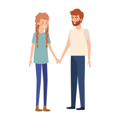 Obraz premium young couple in white background avatar character