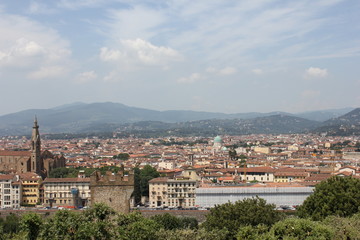 Fototapeta na wymiar Incredible view from Michelangelo square, Florence, Italy