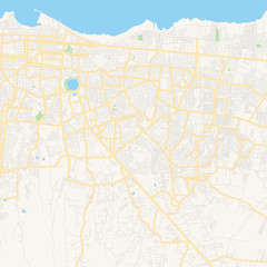 Obraz premium Empty vector map of Managua, Nicaragua