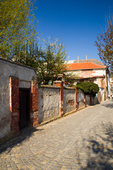 Old jewish quarter and basilica in Trebic