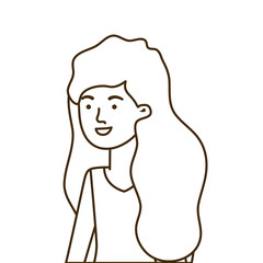 young woman in white background avatar character