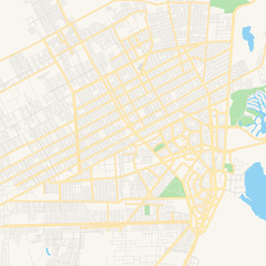 Empty vector map of Cancún, Quintana Roo, Mexico