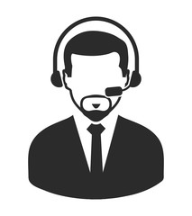 Male Costumer service icon.  Flat style vector EPS.