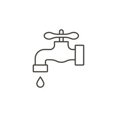 Cleaning, flowing, tap water vector icon. Simple element illustration from UI concept.