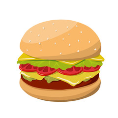 hamburger vector illustration. cute hamburger