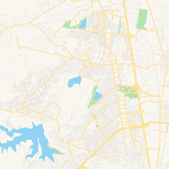 Fototapeta na wymiar Empty vector map of Cuautitlán Izcalli, Mexico