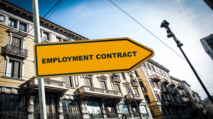 Obraz premium Street Sign EMPLOYMENT CONTRACT