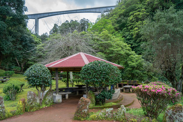 Picnic and barbecue area, Sao Miguel island Azores, Portugal 
