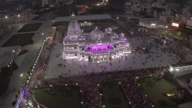 Vrindavan, city of 5000 temples. India, 4k aerial ungraded