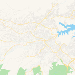 Fototapeta na wymiar Empty vector map of Ciudad Nicolás Romero, Mexico