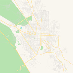 Fototapeta na wymiar Empty vector map of Tehuacán, Puebla, Mexico