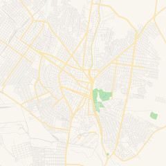 Fototapeta premium Empty vector map of Monclova, Coahuila, Mexico