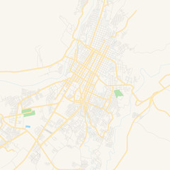 Obraz premium Empty vector map of Tapachula, Chiapas, Mexico