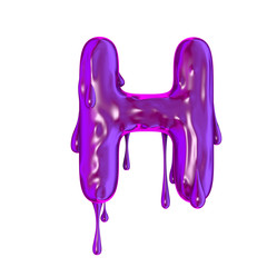 Purple dripping slime halloween capital letter H