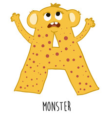 A monster letter vector design