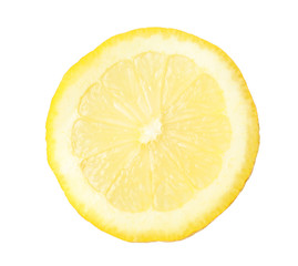 Cut fresh juicy lemon on white background