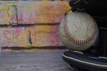 baseball in a glove
