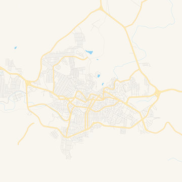 Empty vector map of Hidalgo del Parral, Chihuahua, Mexico