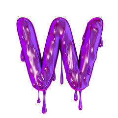 Purple dripping slime halloween capital letter W