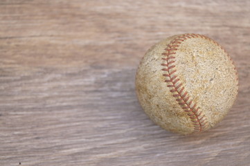 baseball on wooden background
