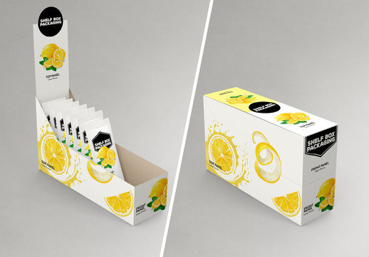 Shelf Box Facing Right Mockup