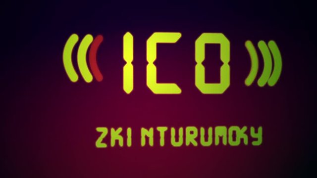 Loopable ICO initial coin offering blockchain technology network futuristic hud background.