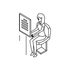 businesswoman worker with documents files