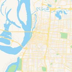 Empty vector map of Memphis, Tennessee, USA