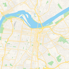 Empty vector map of Louisville, Kentucky, USA